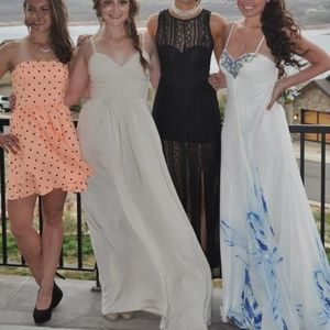 White and Blue Prom Dress